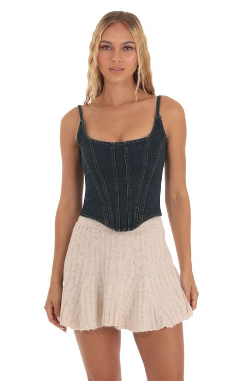 pointed top  denim lucy   sky