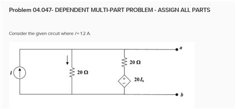 Solved Problem 04.047.a Thevenin equivalent circuit with | Chegg.com