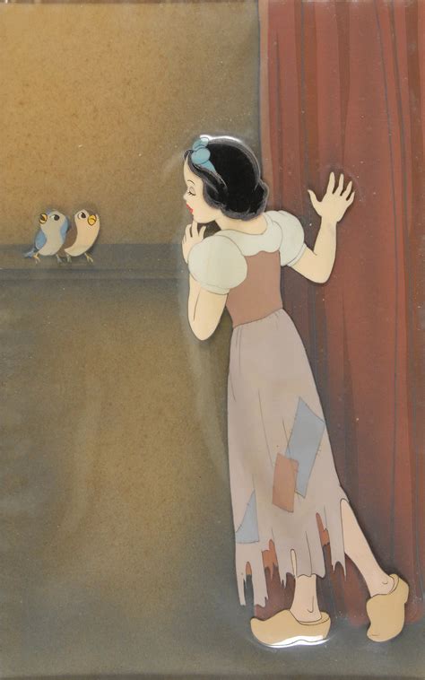 Snow White and Birds production cels from Snow White and the Seven