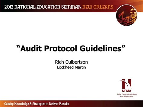 audit protocol guidelines powerpoint