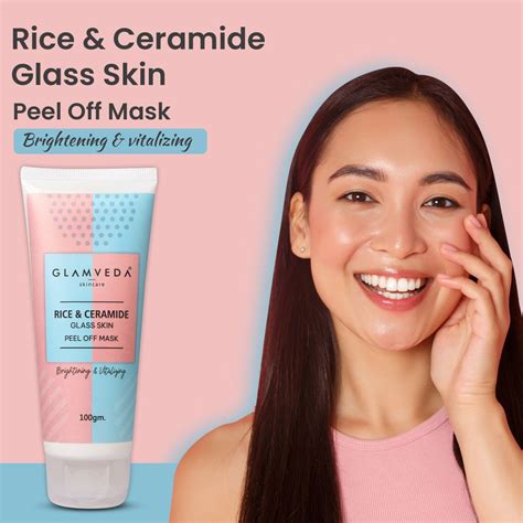 Glamveda Rice & Ceramide Korean Glass Skin Peel Off Mask, Brightens ...