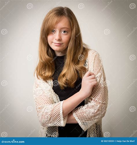 Ginger Teenage Girl in the Studio Stock Image - Image of style
