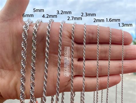 solid sterling silver rope chain unisex everyday necklace mm mm