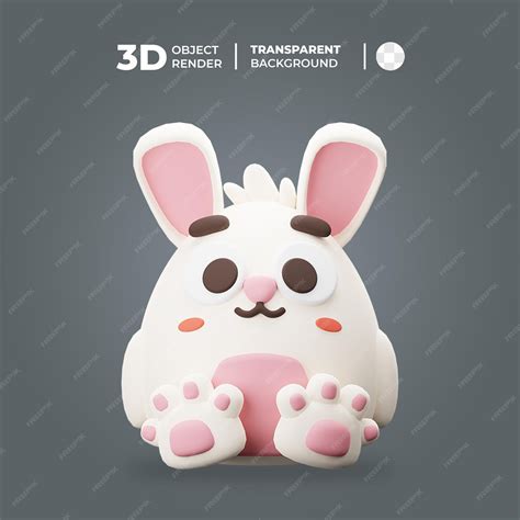 Premium PSD | 3d cute rabbit cartoon character
