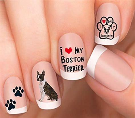 Boston Terrier Design #3 Nail Art Decals in 2024 | Nail designs, Nail art, Nails