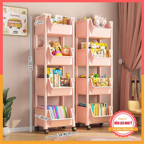 Kệ Để Đồ Đa Năng 4 TẦNG Loại Lớn Có Bánh Xe Di Chuyển - Kệ Nhựa Đựng Đồ ...