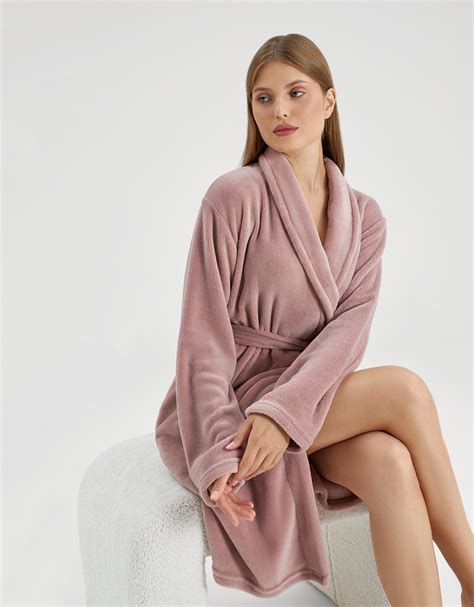 Халат женский, домашний, р. L/XL, с длинным рукавом, полиэстер, розовый ...