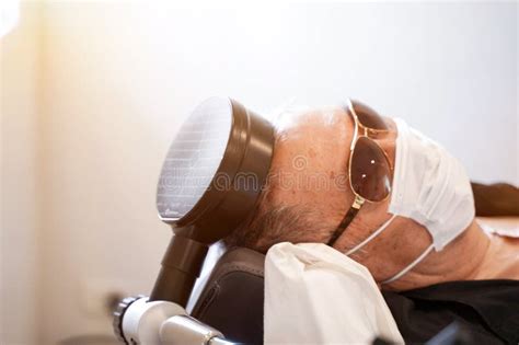 Electrical Muscle Stimulation (EMS) on Elderly Patient S Head. Stock ...