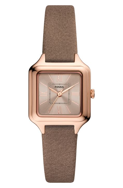 Fossil Raquel Square Leather Watch, $105 | Nordstrom | Lookastic