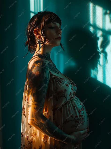 Premium Photo | Hot Sexy Tattoo Pregnant mother in fashion style