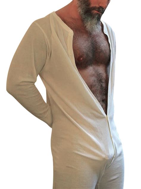 Niuer Mens Onesie Pajamas Soft Thermal Union Suit One Piece Pyjamas