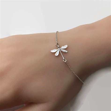 Sterling Silver Dragonfly Bracelet, Dragonfly Jewelry, Silver Bracelet