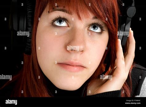 girl listening   stock photo alamy