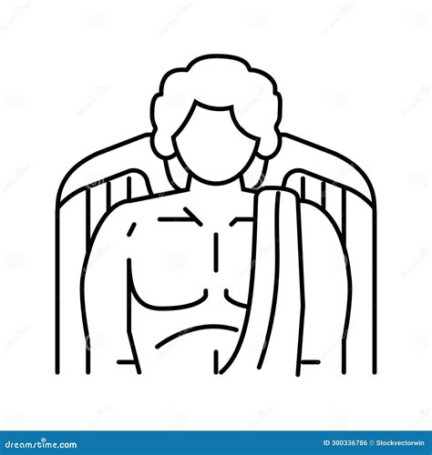 Eros Greek God Ancient Line Icon Vector Illustration Stock Vector
