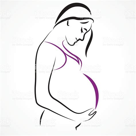 Pregnant Lady Sketch at PaintingValley.com | Explore collection of ...