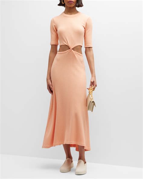 Citizens of Humanity Nicola Twist Cut-Out Knit Maxi Dress | Neiman Marcus