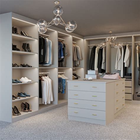 Light Grey Walk-In Wardrobe or Dressing Room | Small dressing rooms