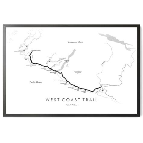 West Coast Trail Map West Coast Trail Poster Hiking Canada | Etsy