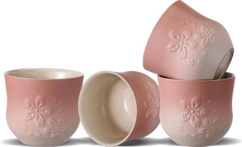 amazoncom zens japanese tea cups set   ml ceramic handleless