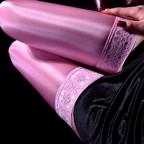 Colorful-80D-Lace-Top-Silicone-Hold-Up-Thigh-High-Stockings-Vintage-Oil