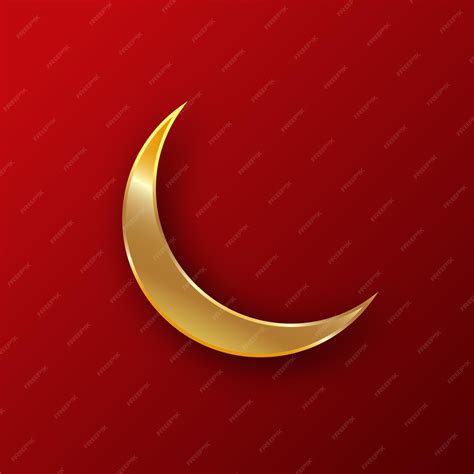 Premium Vector | Illustration moon or crescent in golden shades and