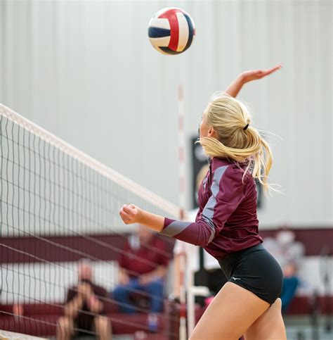 Varsity high school volleyball game between the Johnson City Eagles and
