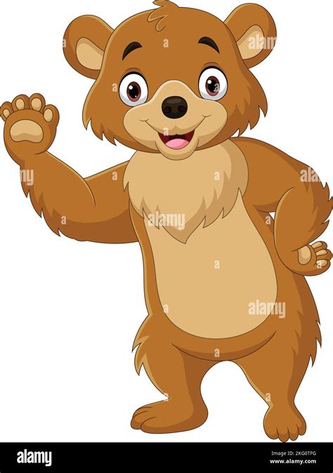 Cartoon funny bear waving hand Stock Vector Image & Art - Alamy