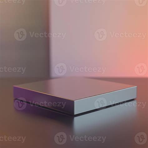 square metal box sitting   table  stock photo  vecteezy