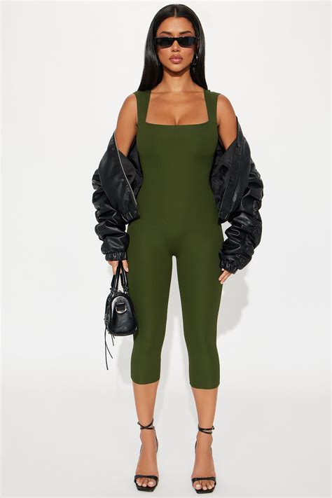 Carrie Capri Ribbed Jumpsuit - Olive | Fashion Nova