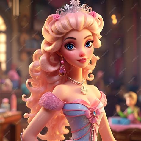 Premium AI Image | Elegant beautiful 3d cartoon princess