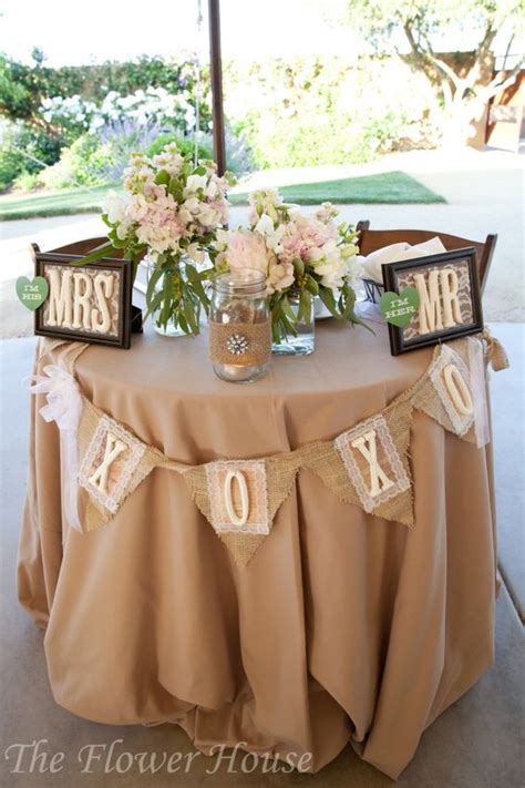 rustic chic wedding sweetheart table decor | Deer Pearl Flowers