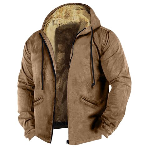 nokdvo sherpa lined hoodie men fleece full zip jackets big  tall