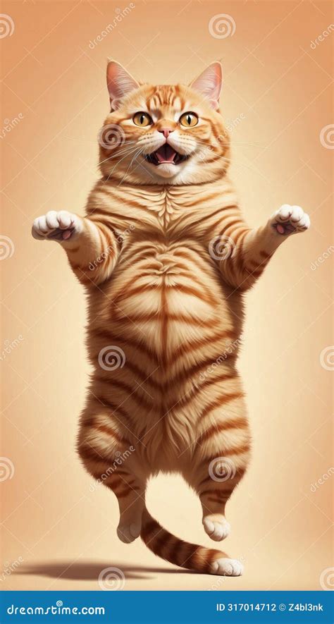 Orange Fat Cat Acting Funny, for Mobile Wallpaper Background Stock ...