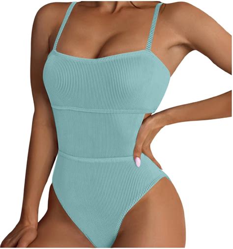 JASGARDE Women's Ribbed One Piece Swimsuit Sexy One-Piece Full Coverage