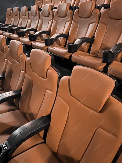 Cinema and entertainment empty brown movie theatre seats for tv show