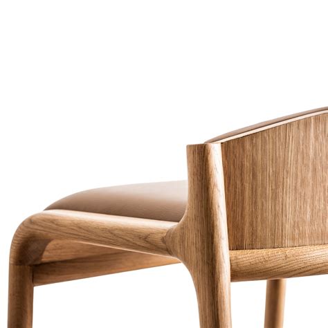 Hank Bar Stool - Low Back, Upholstered Leather Seat & Oak Frame | Satara