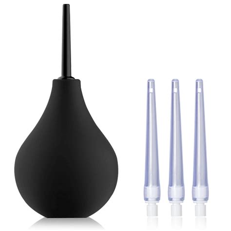 8oz Enema Bulb Kit Clean Anal Douche for Men Women with 4 Replaceable