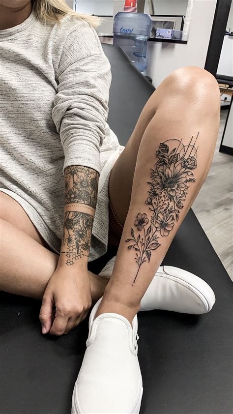 Tattoos On Womens Calves - Watercolor Tattoo Design