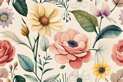 floral pattern graphic  xmerch creative fabrica