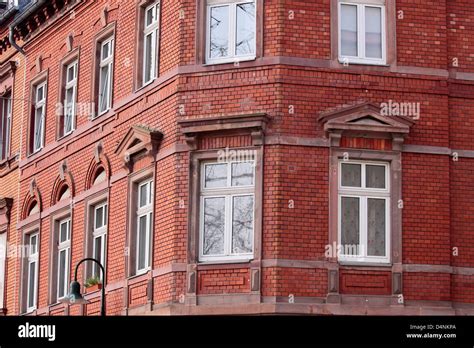 Brick house in the old town of Wiesbaden, Hesse, Germany Stock Photo ...