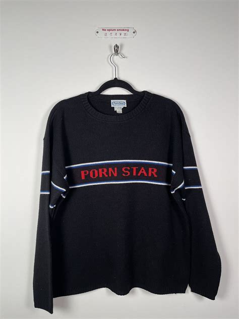 Vintage 🚭VINTAGE GRAIL🚭 90s Porn Star KNIT SWEATER Large Demna ERD
