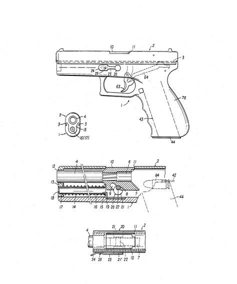 Glock 17 Blueprint - Download free blueprint for 3D modeling