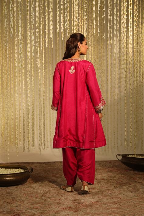 MEHER - HOT PINK SHORT CHOGA WITH SALWAR