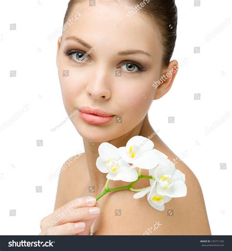 Close Nude Girl Handing White Orchid Stock Photo 155711102 | Shutterstock