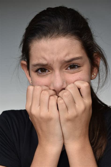 Fearful Young Girl stock image. Image of alarmed, young - 106058357
