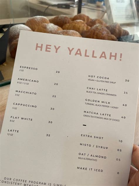 Menu at Hey Yallah restaurant, Tamraght