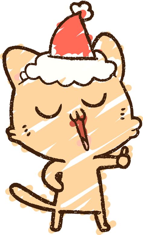 Christmas Cat Chalk Drawing 9797996 Vector Art at Vecteezy