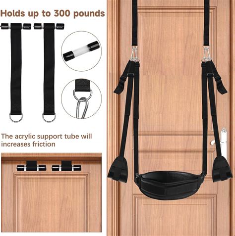 BDSM Door Sex Swing with Seat, Bondage Slave Leather Soft Plush Sex