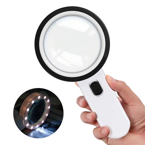 HOMPO 30X Magnifying Glass with Light Handheld Magnifier - 12 LED