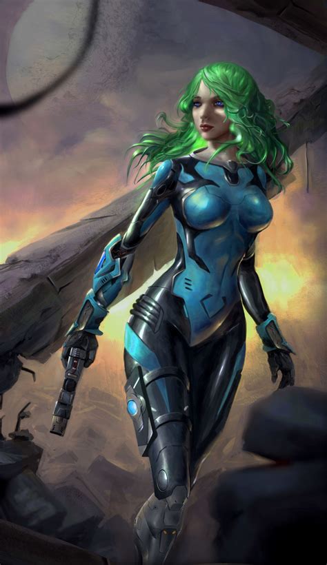 ArtStation - Space girl 2, Rafał Wójcik | Alien girl, Fantasy women